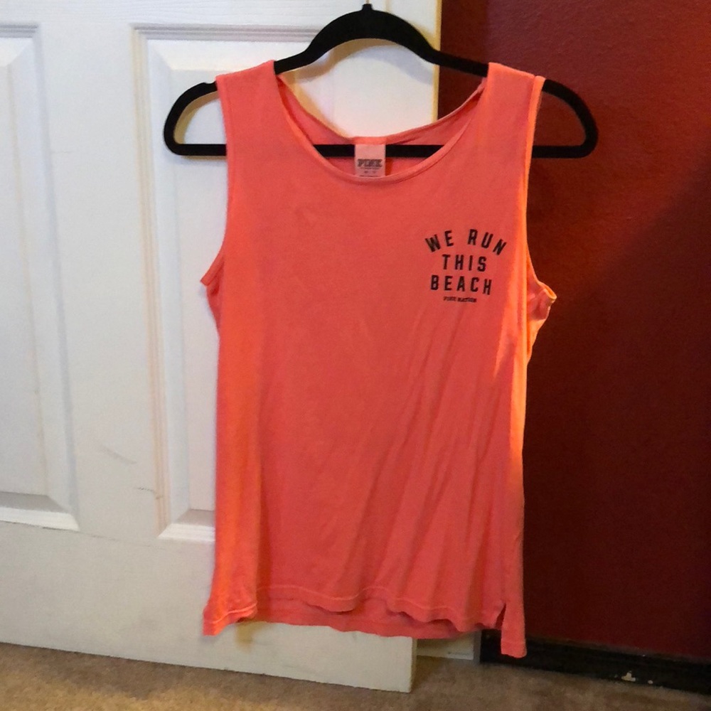 Salmon colored Victoria Secret pink tank top